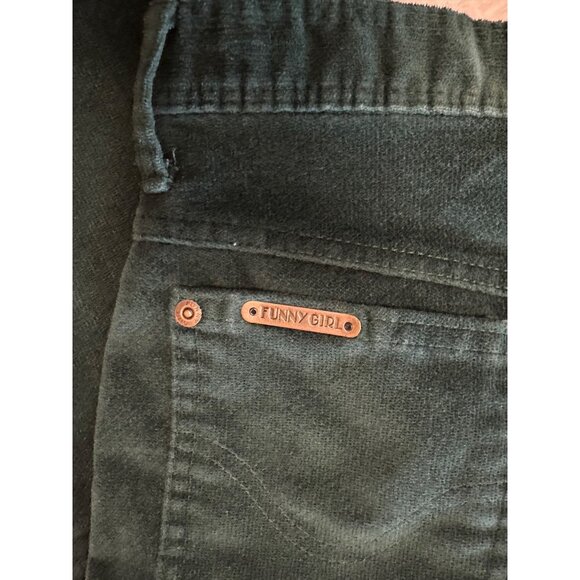 VINTAGE Funny Girl Brand High-Rise Green Velvet Pants Women's Size 9/10 (READ) - Picture 5 of 14